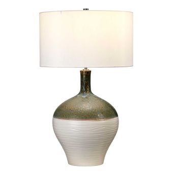 Elstead Lighting / Table Lamps / Eden Park 1 Green & Turquoise and Gold with Cream Shade