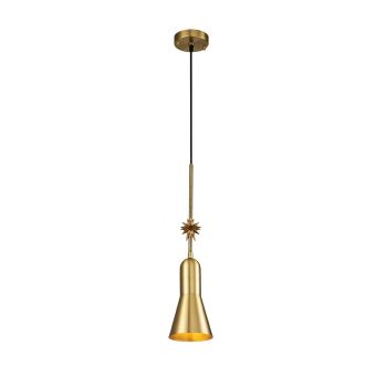 Elstead Lighting / Pendant Lights / Etoile 1lt Small Aged Brass and Gold Leaf