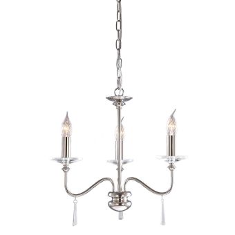 Elstead Lighting / Chandeliers / Finsbury Park 3 Light Chandelier - Polished Nickel