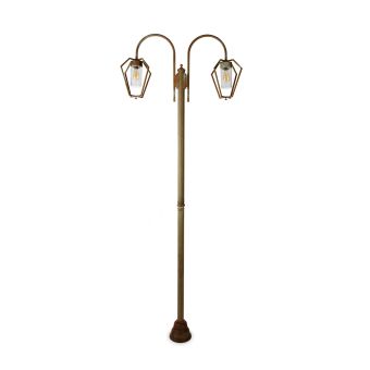 Post Lamp 270cm 2-light Antique Brass Gemstone 3472 by Moretti Luce
