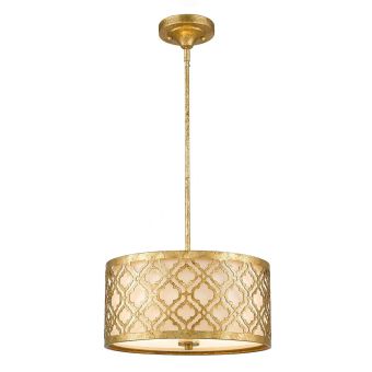 Elstead Lighting / Pendant Lights / Arabella 2 Light Duo-Mount Medium Pendant - Distressed Gold, Ivory Shade