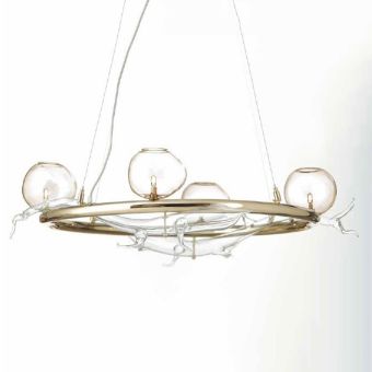 Il Paralume Marina / Designer Chandelier with glass decorations / Organic 2178/CH4