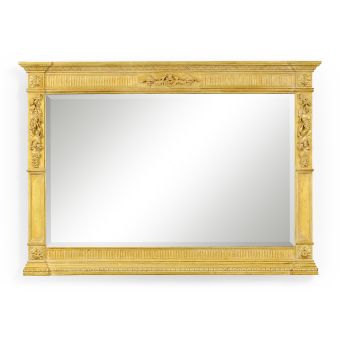 Jonathan Charles / Empire Large Rectangular Gilded Overmantle Mirror / 494448-GIL