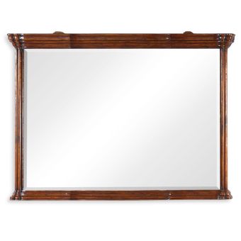 Jonathan Charles / Walnut Overmantle Mirror With Heavy Mouldings