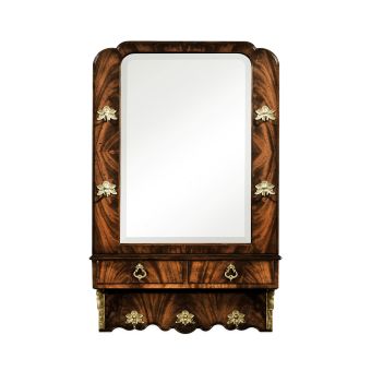 Jonathan Charles / Victorian Style Crotch Mahogany Hall Mirror / 493151
