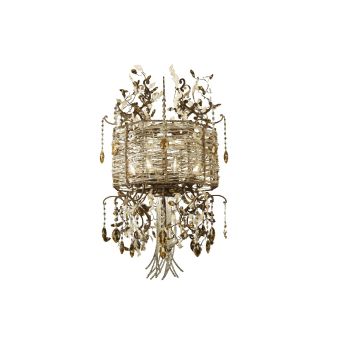 Mechini / Chandeliers / Wrought Iron with Coloured Bohemian Crystal L331/8