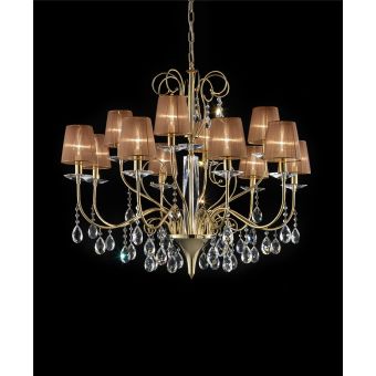 Italian Luxury Lighting / Chandeliers / Orchidea Crystal 12-Light With Lampshades ORC2500 012