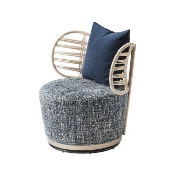 Adriana Hoyos / Chairs without Arms / Rumba Upholstered Chair 111 Woven Backrest & Swivel