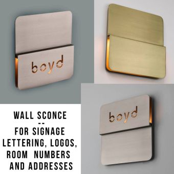 Wall Sconce for Signage, numbers and lettering / Plateau Square by Boyd Lighting