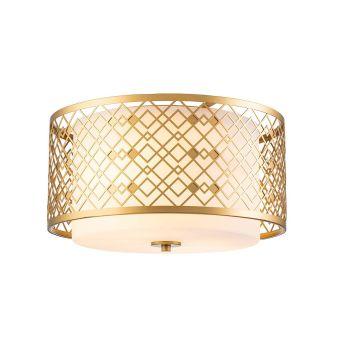 Elstead Lighting / Ceiling Lights / Ziggy 2lt Medium Flush - Lacquered Gold