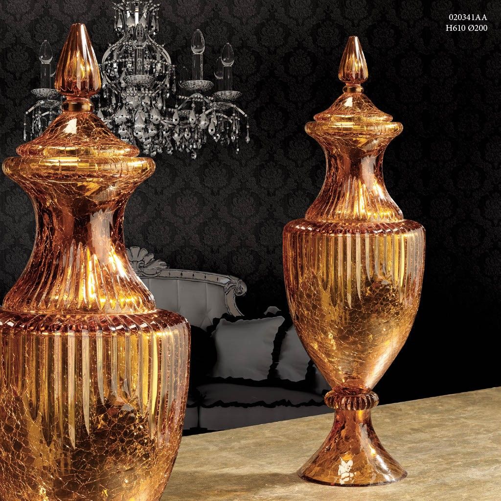 Italian Luxury Lighting / Vases / Amber Crystal 61 cm 020341AA