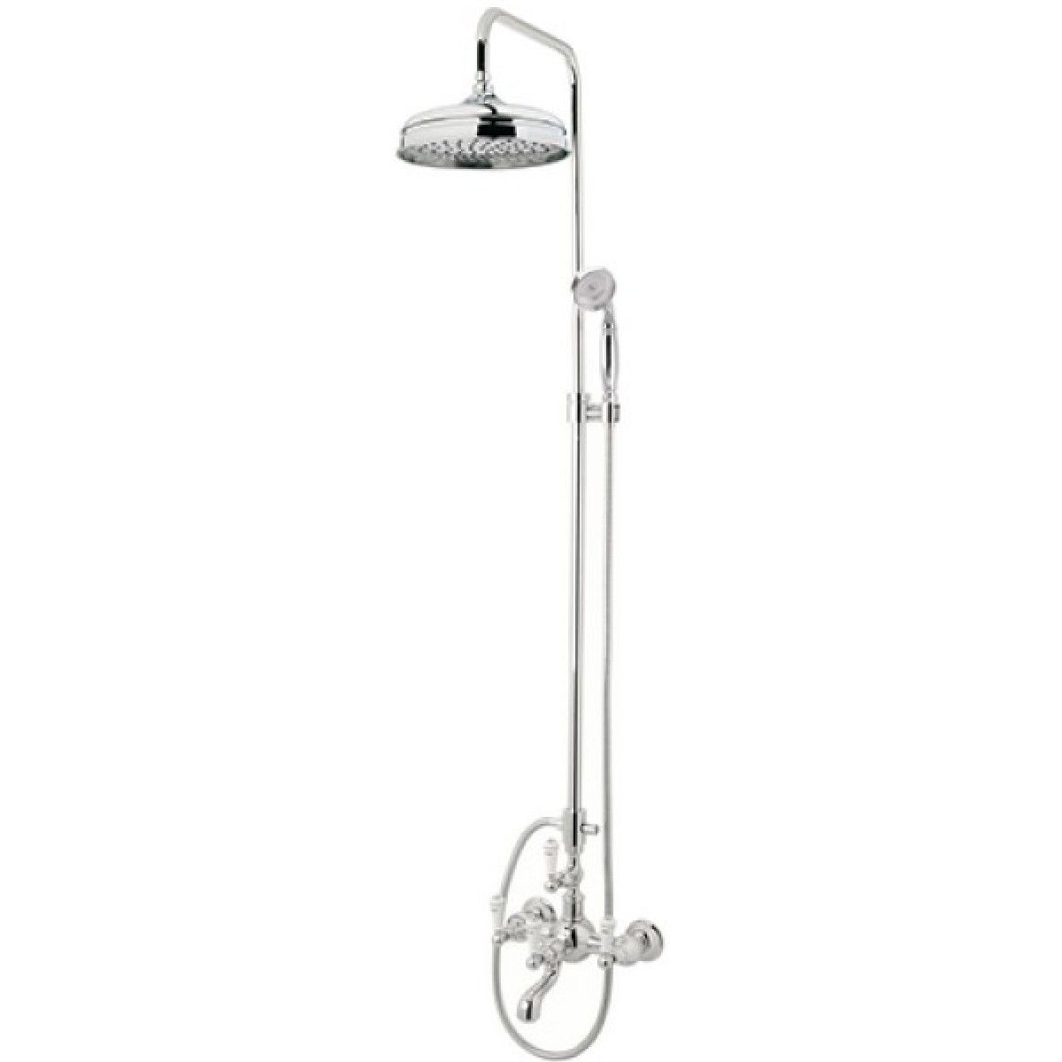 Bronces Mestre / Shower Sets / Bath shower set with column and porcelain handles 035016.MC0.50