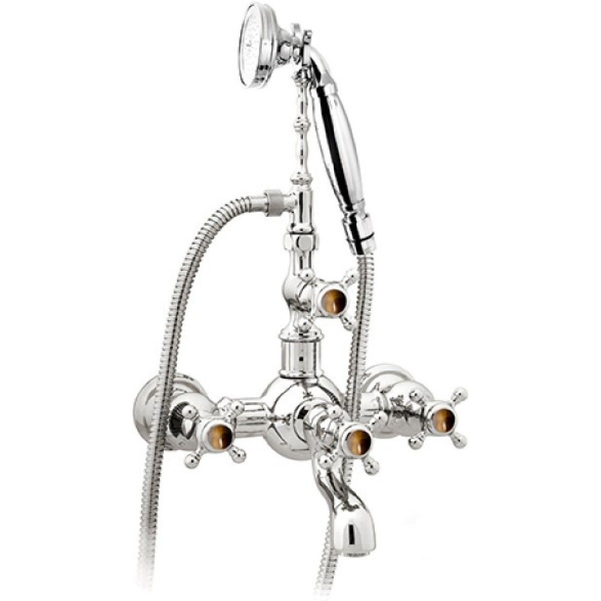 Bronces Mestre / Bath-Shower Fittings / Bath shower set with tiger eye stone 035016.TG0.50