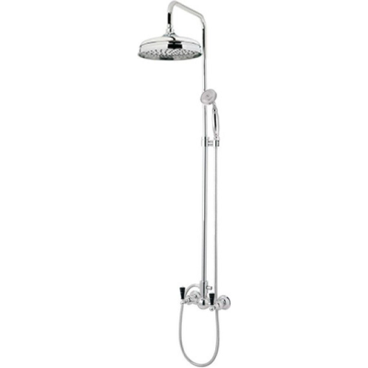 Bronces Mestre / Shower Sets / Shower mixer with column and black porcelain 035019.MCN.50