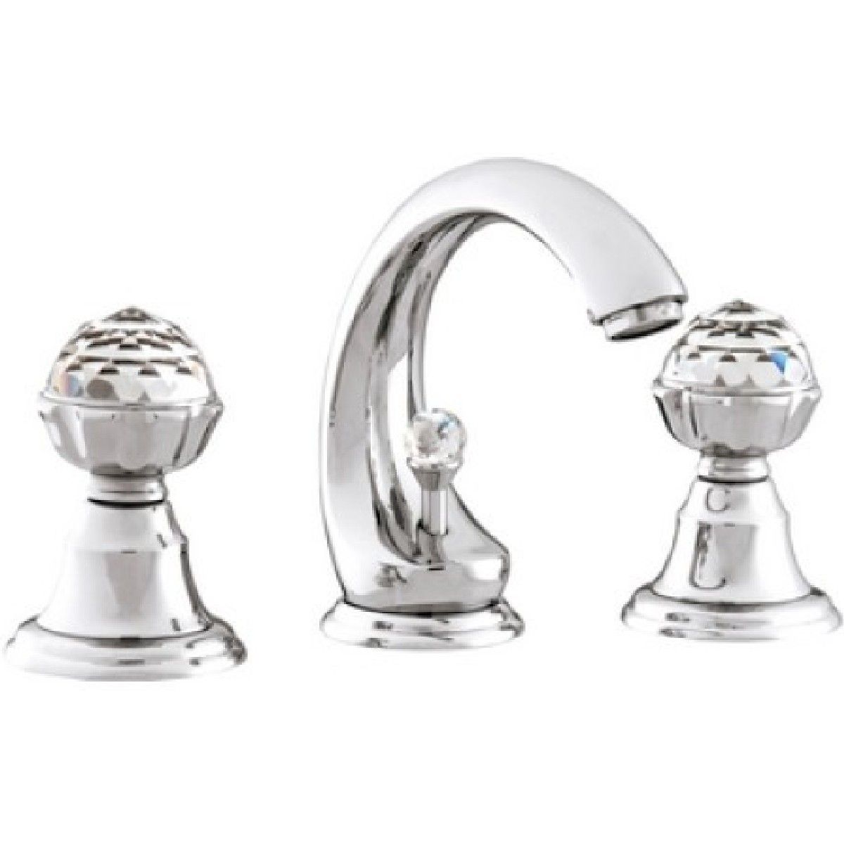 Bronces Mestre / Washbasin Fittings / Three holes basin set with Swarovski crystal 036201.000.50
