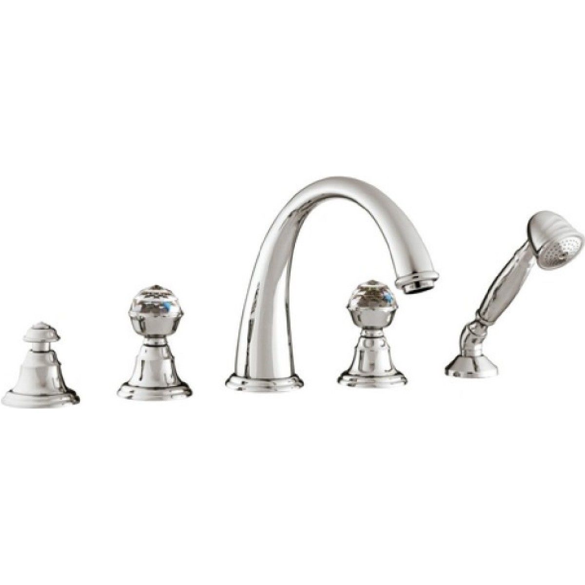 Bronces Mestre / Bath-Shower Fittings / Five holes bath set with Swarovski crystal 037216.C00.50