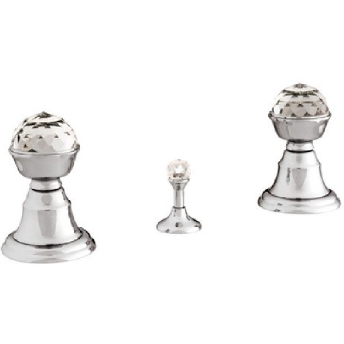 Bronces Mestre / Bidet Fittings / Three holes bidet set with Swarovski crystal 037222.C00.50