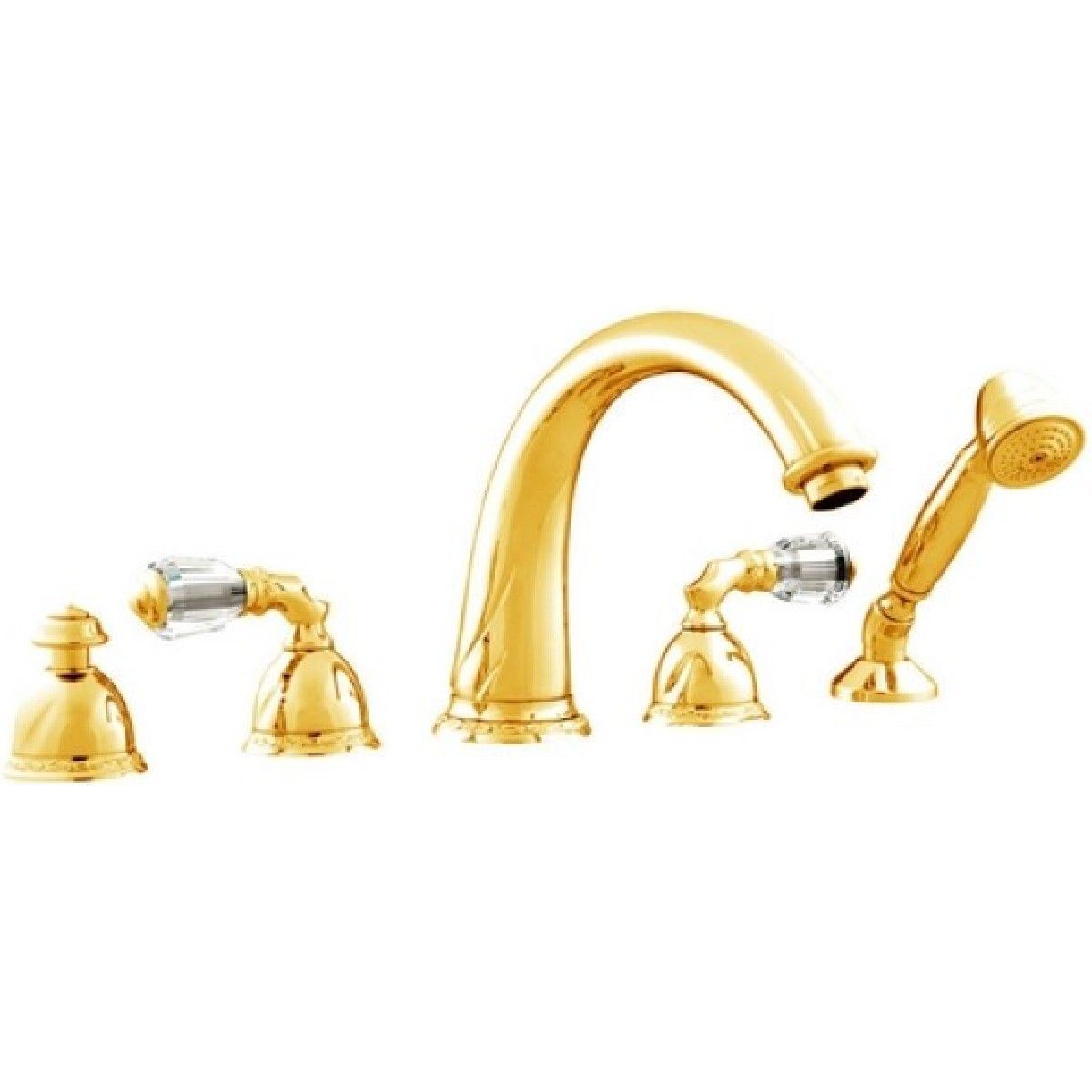 Bronces Mestre / Bath-Shower Fittings / Five holes bath set with Swarovski crystal 051616.A00.00