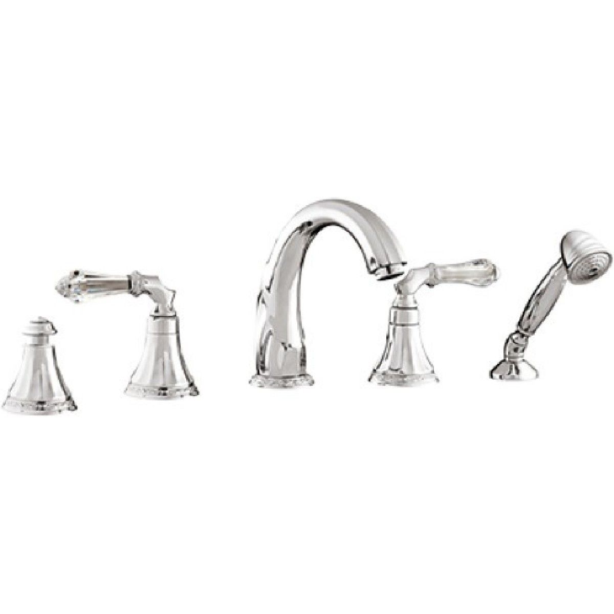 Bronces Mestre / Bath-Shower Fittings / Five holes bath set with Swarovski crystal 058616.F00.50