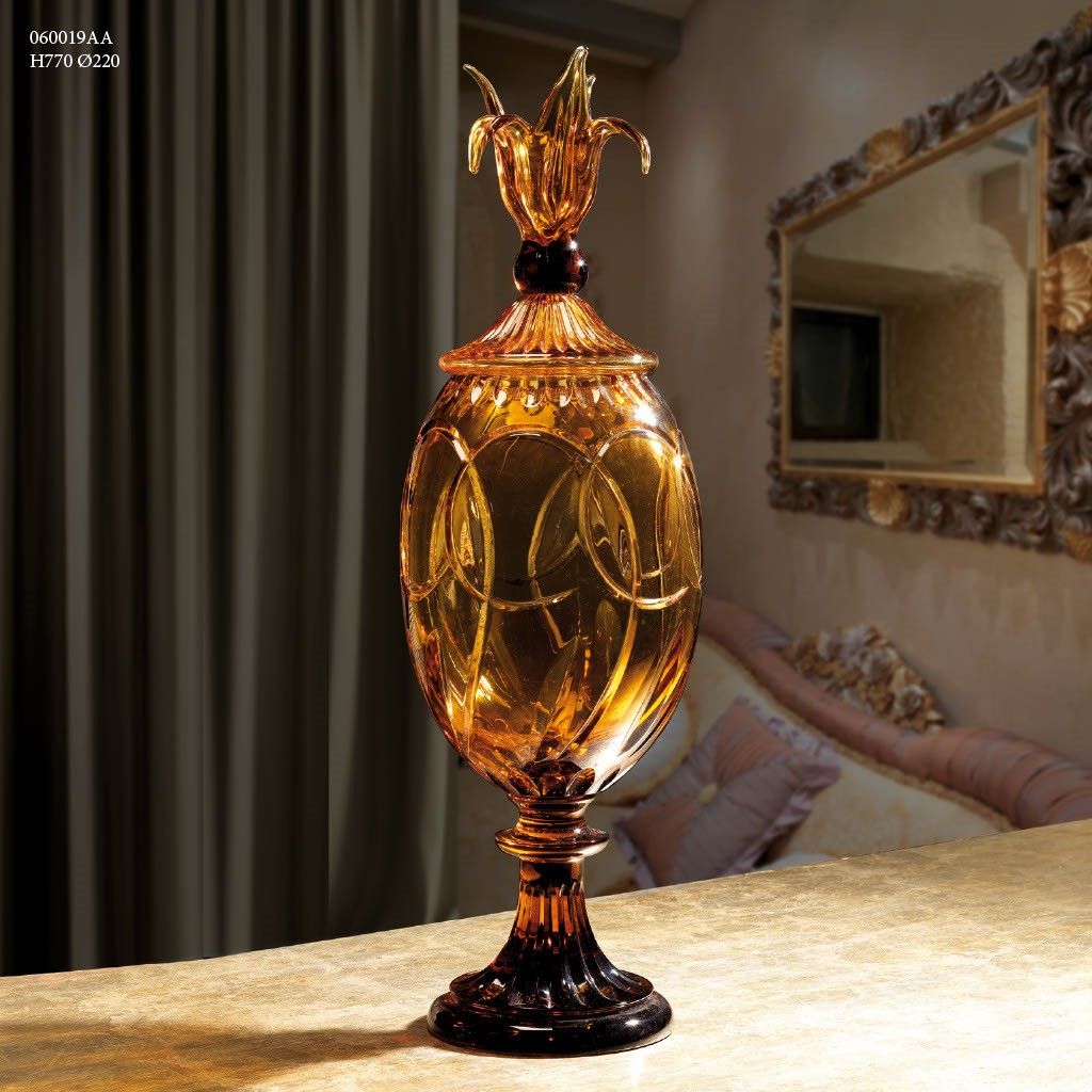 Italian Luxury Lighting / Vases / Crystal Amber 77 cm 060019AA