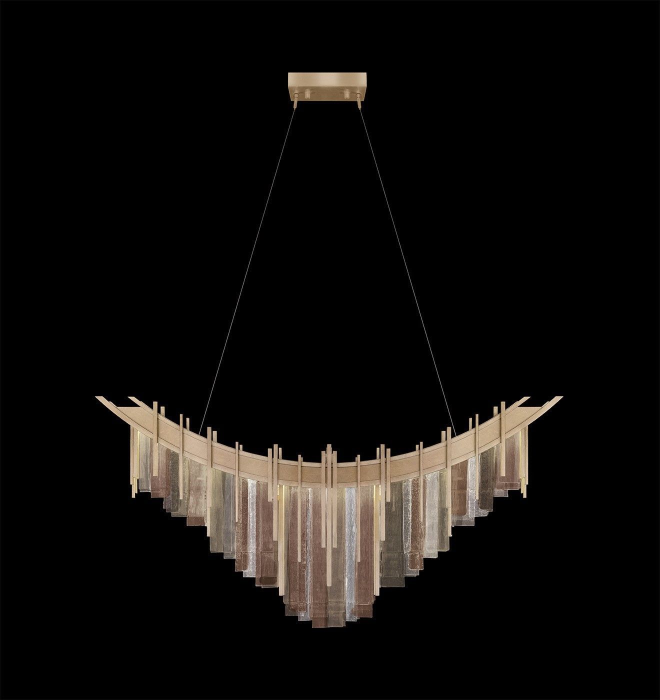 Fine Art Handcrafted Lighting / Pendants & Suspension Lights / Arpeggio 44.75″W Linear Pendant