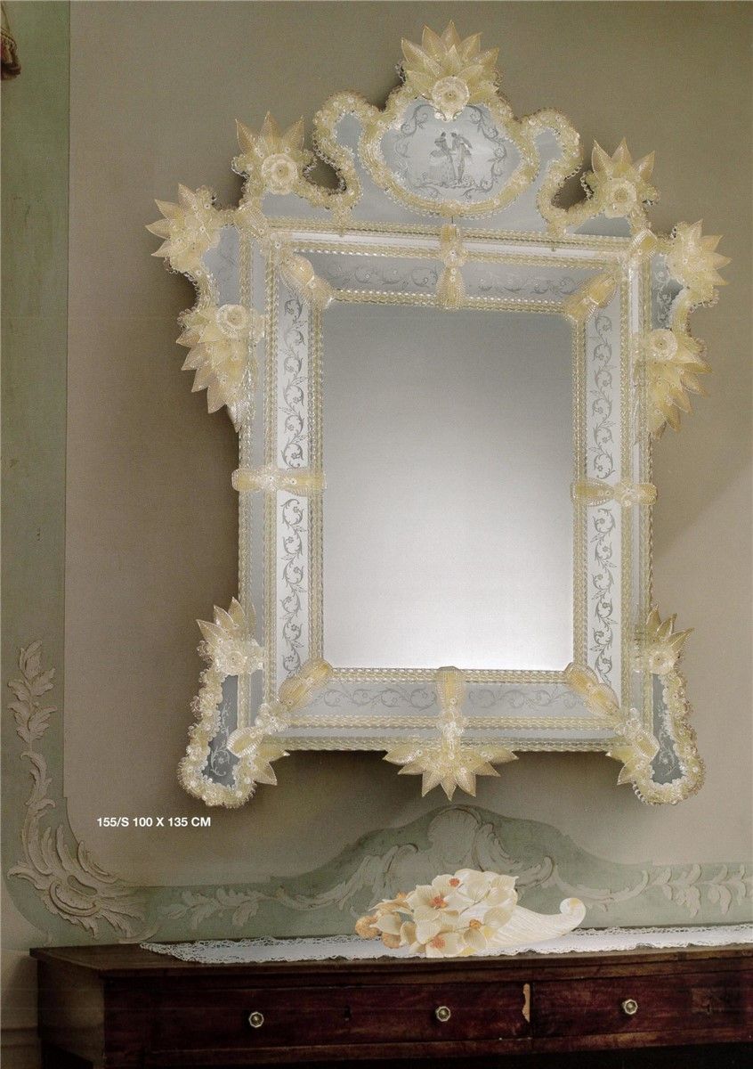 Italian Luxury Lighting / Wall Mirrors / Murano Glass Venetian Style 155S