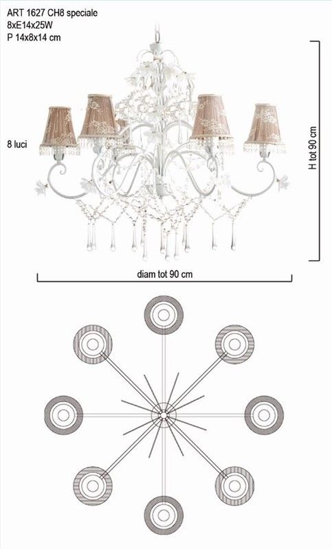 Il Paralume Marina / Chandelier / 1627/CH8