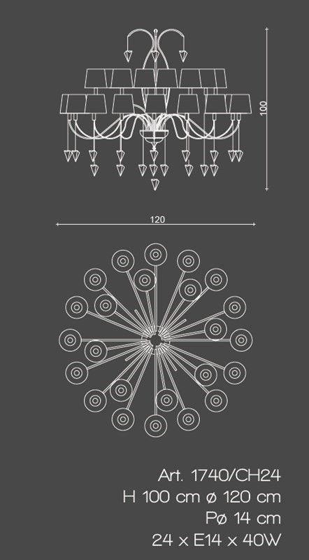 Il Paralume Marina / Chandelier / 1740/CH24