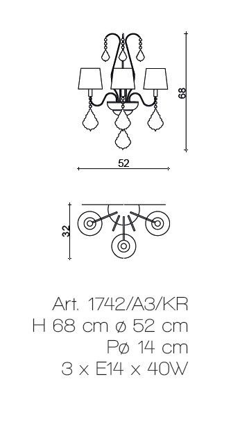 Il Paralume Marina / Wall Lamp / 1742/A3/KR