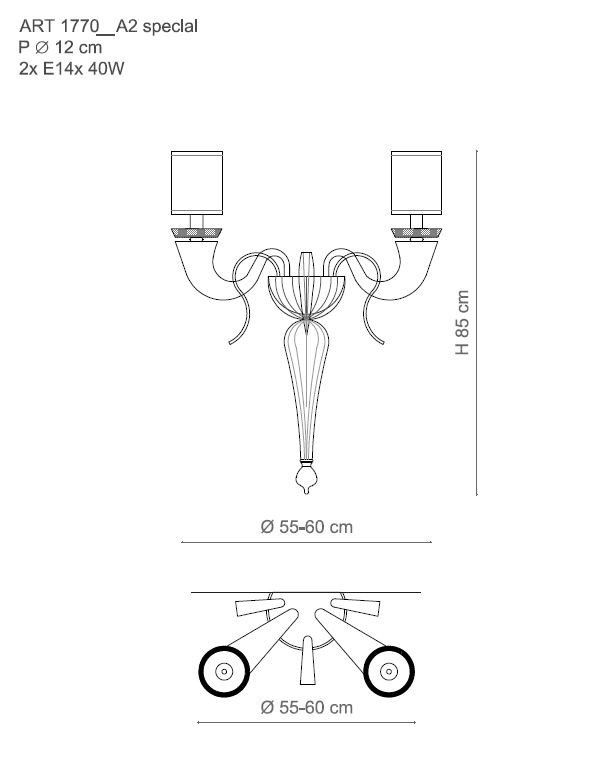 Il Paralume Marina / Wall Sconces / IL-1770/A2 Torcia
