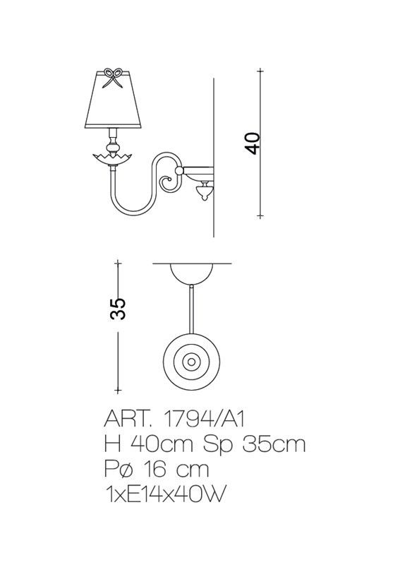 Il Paralume Marina / Wall Lamp / 1794/A1