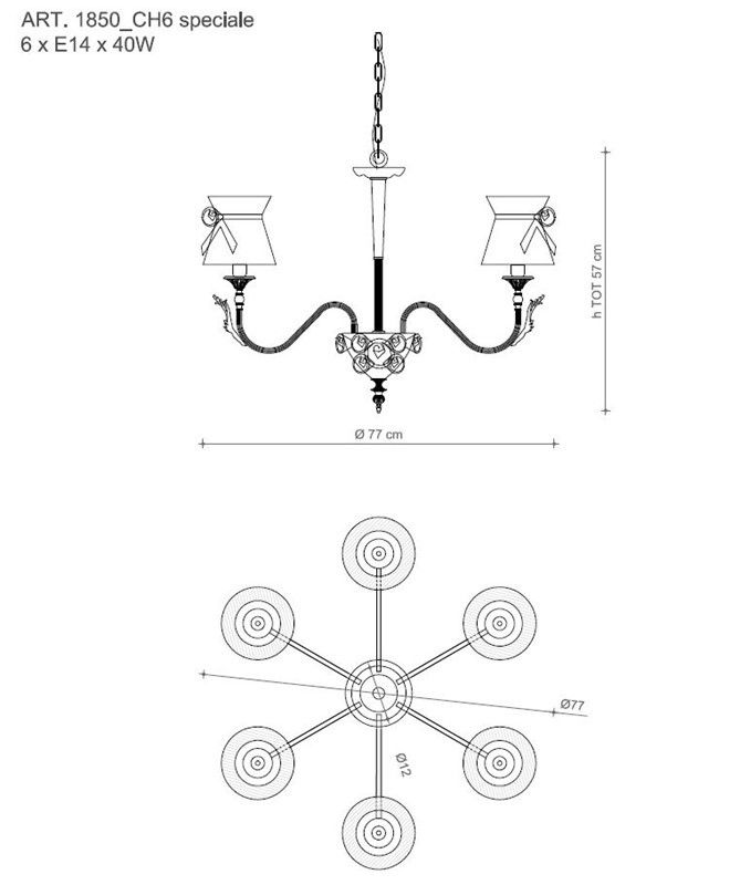 Il Paralume Marina / Chandelier / 1850/CH6