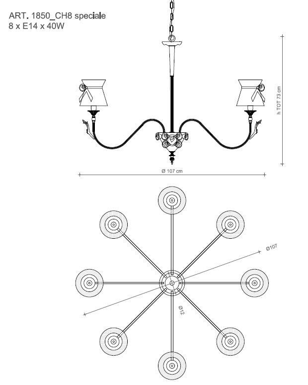 Il Paralume Marina / Chandelier / 1850/CH8