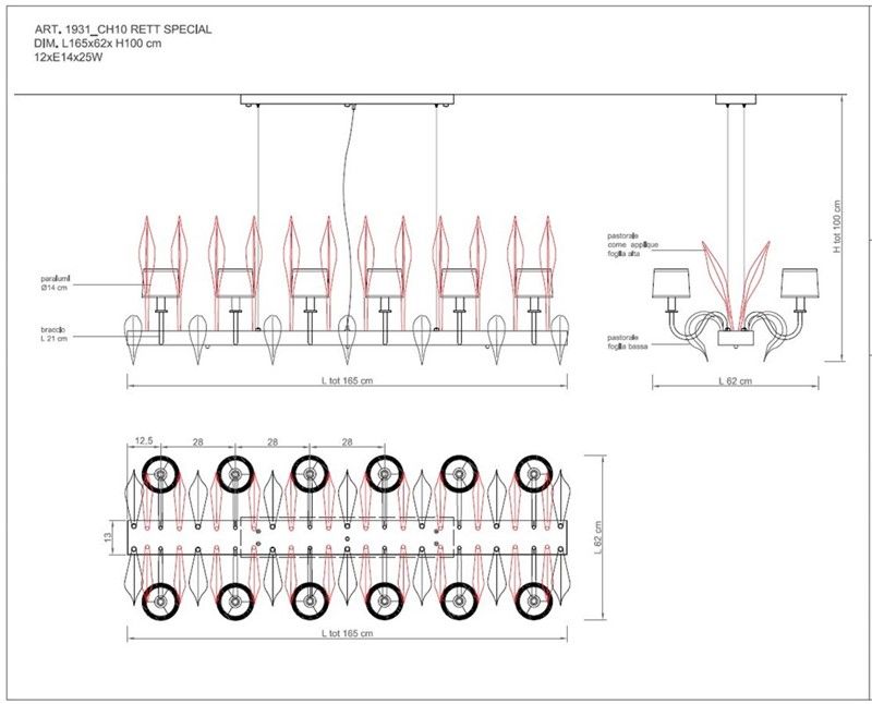 Il Paralume Marina / Chandelier / 1931/RETT/CH10