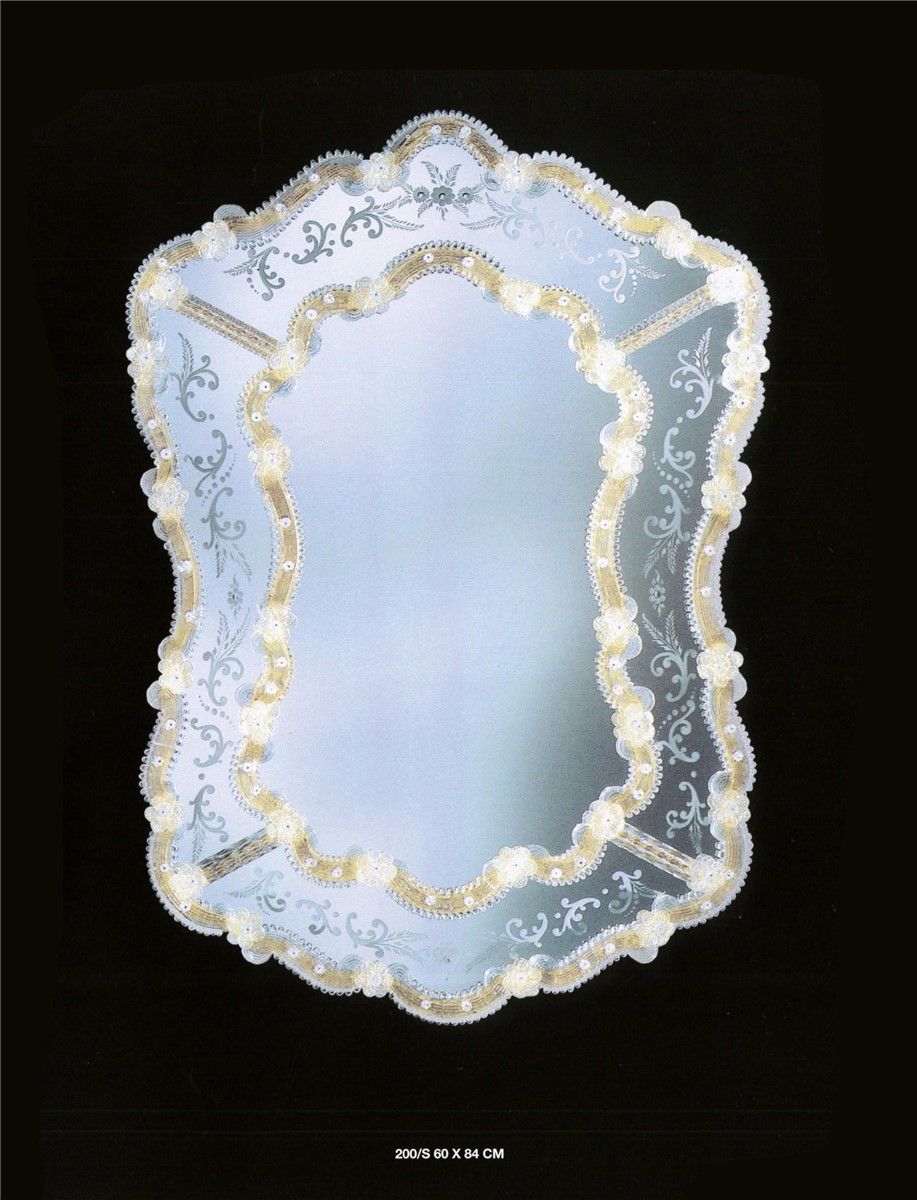Italian Luxury Lighting / Wall Mirrors / Elegant Venetian Glass Murano Glass 200S