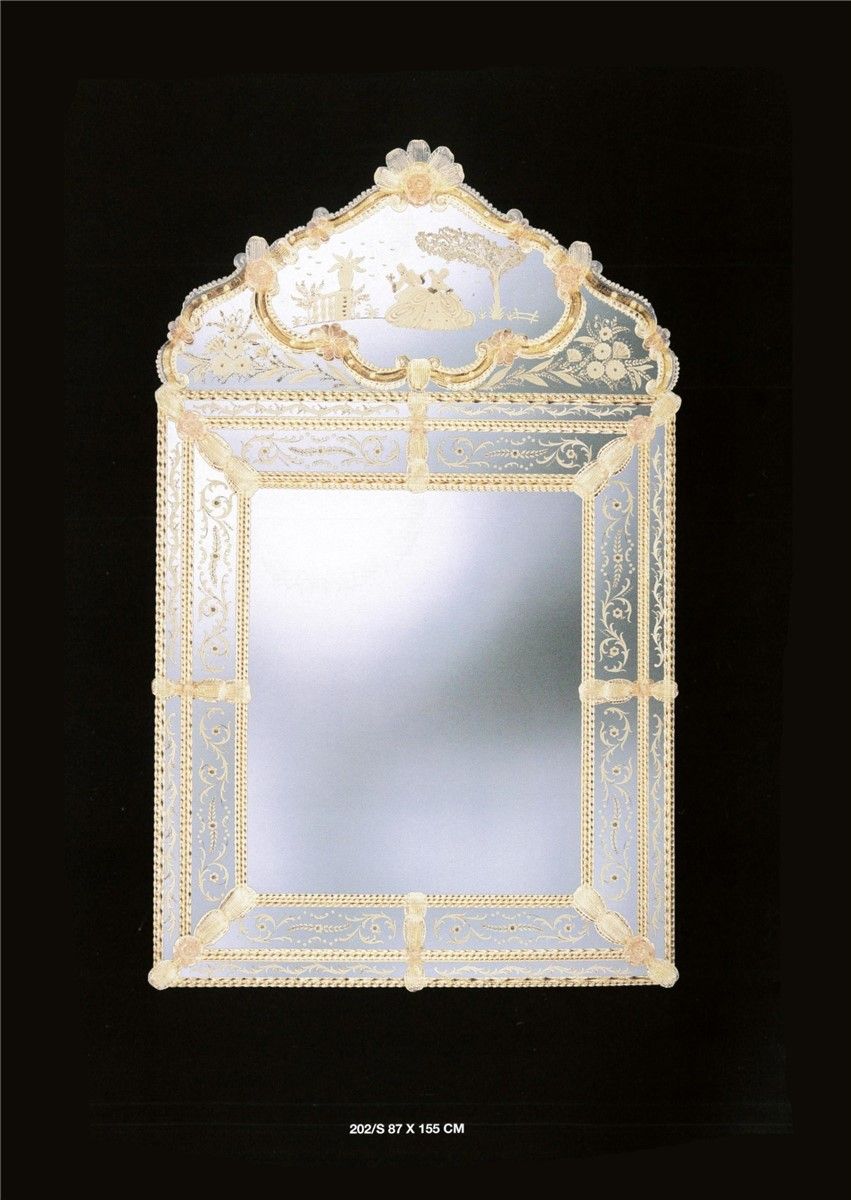 Italian Luxury Lighting / Wall Mirrors / Gold Silver Venetian Glass 202S