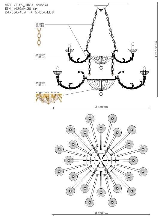 Il Paralume Marina / Chandelier / 2045/CH24