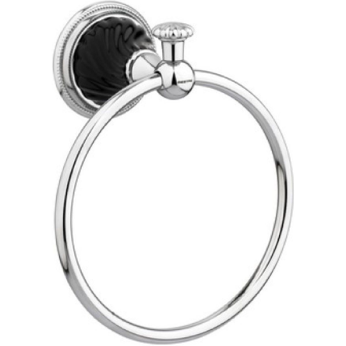 Bronces Mestre / Towel Holders / Towel ring 165mm with black porcelain twisted 233573.NSL0.50