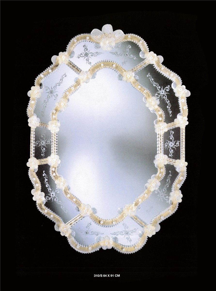 Italian Luxury Lighting / Wall Mirrors / Murano Glass Venetian Style 310S