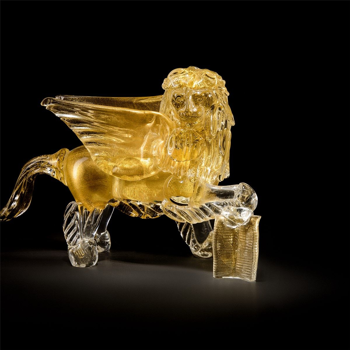 Italian Luxury Lighting / Animal Sculptures / Lion Gold in Murano Glass 3280 2 TOR