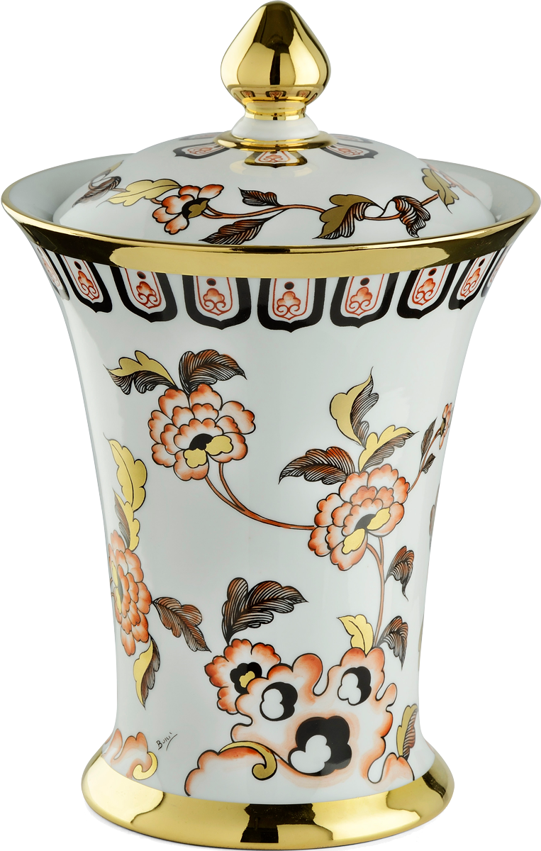 Le Porcellane / Vases with Lids / Fiori Cinesi 6109