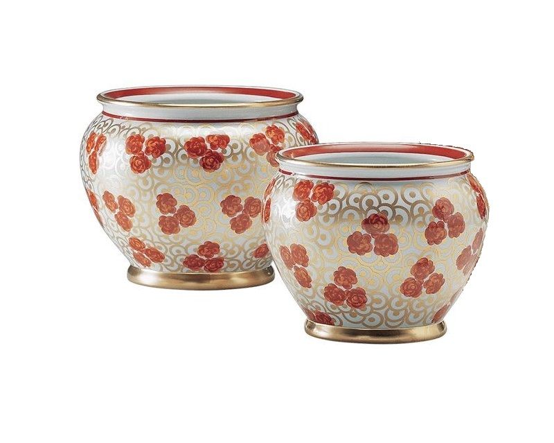 Le Porcellane / Flower Boxes & Flower Pots / Cachepot Rose Rosse 4023 4022