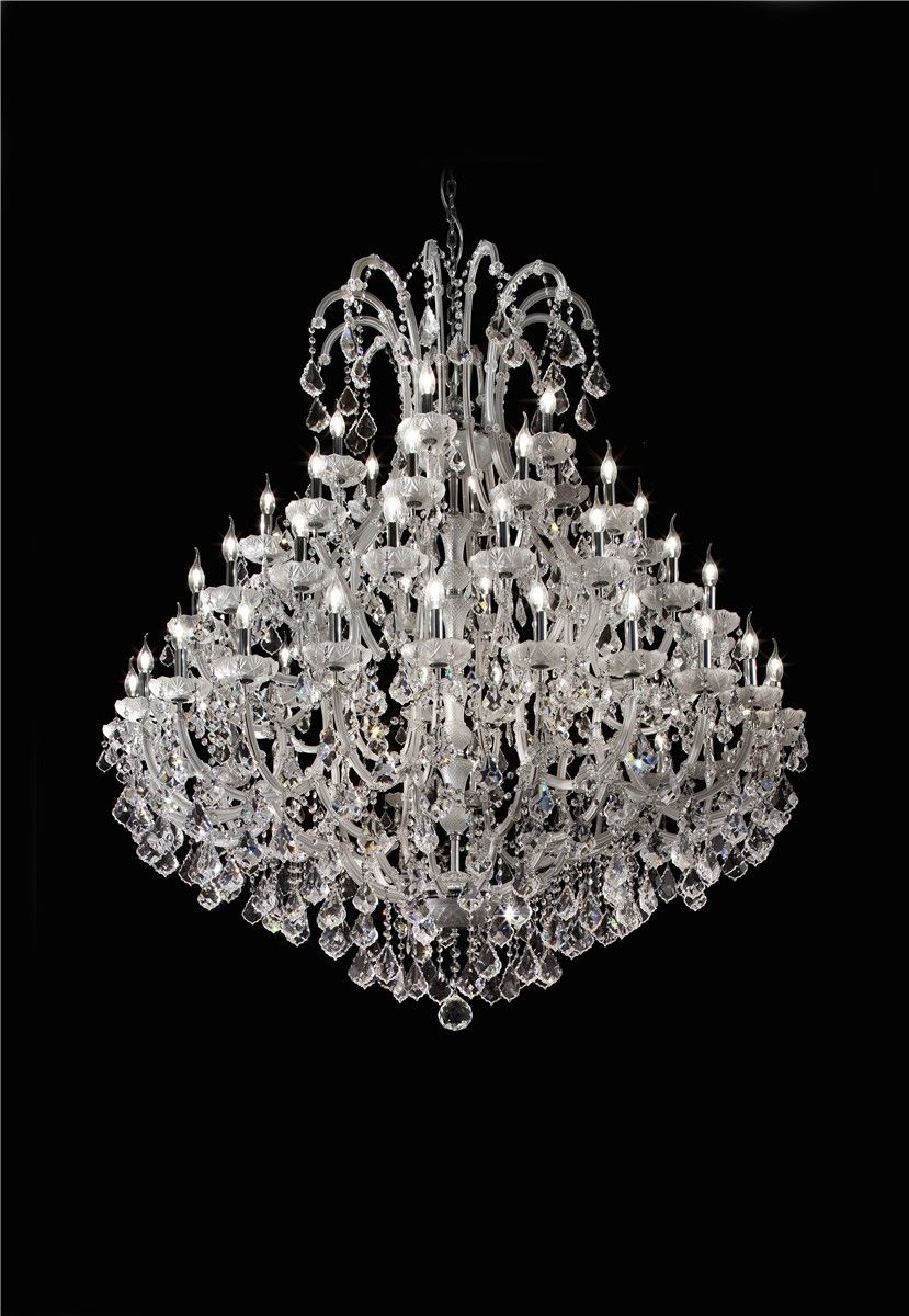 Italian Luxury Lighting / Chandeliers / Maria Theresa 60 Lights 5005 060 White Satin
