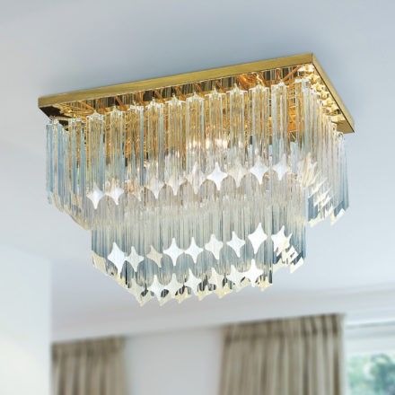 Patrizia Volpato / Semi-Flush Mounts / Cristalli Murano Glass 24 Karat Gold PV-5045-PL