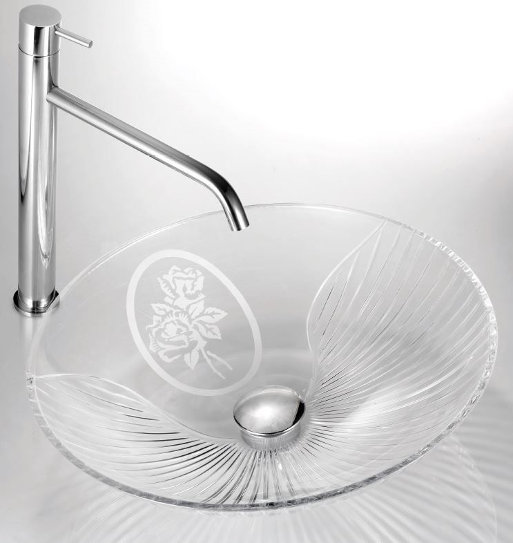 Il Paralume Marina / Washbasin handmade in clear Italian crystal / BA783