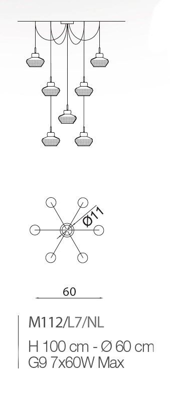 Il Paralume Marina / Chandelier / M112/L7