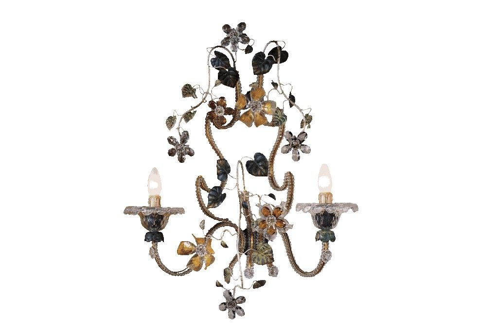 Mechini / Wall Lights / Murano Glass and Clear Pearl Banding A105/2