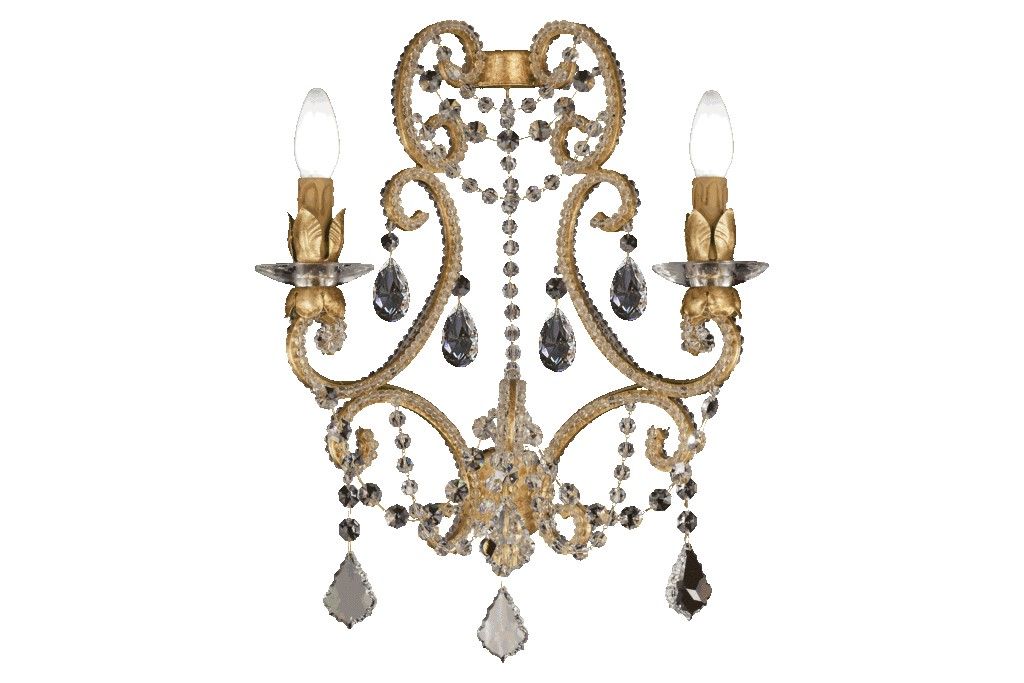 Mechini / Wall Lights / Bohemian Crystal and Clear Pearl Banding A138/2