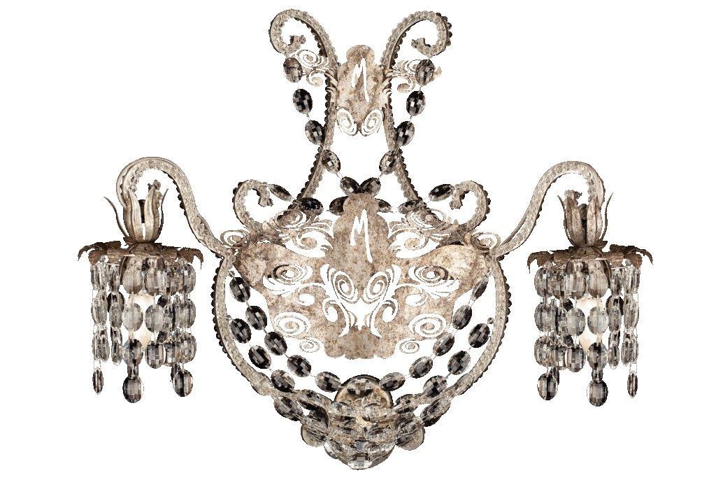 Mechini / Wall Lights / Wrought Iron with Clear Bohemian Crystal A292/2