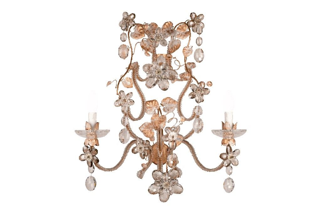 Mechini / Wall Lights / Colored Bohemian Crystal & Clear Pearl Banding A296/2
